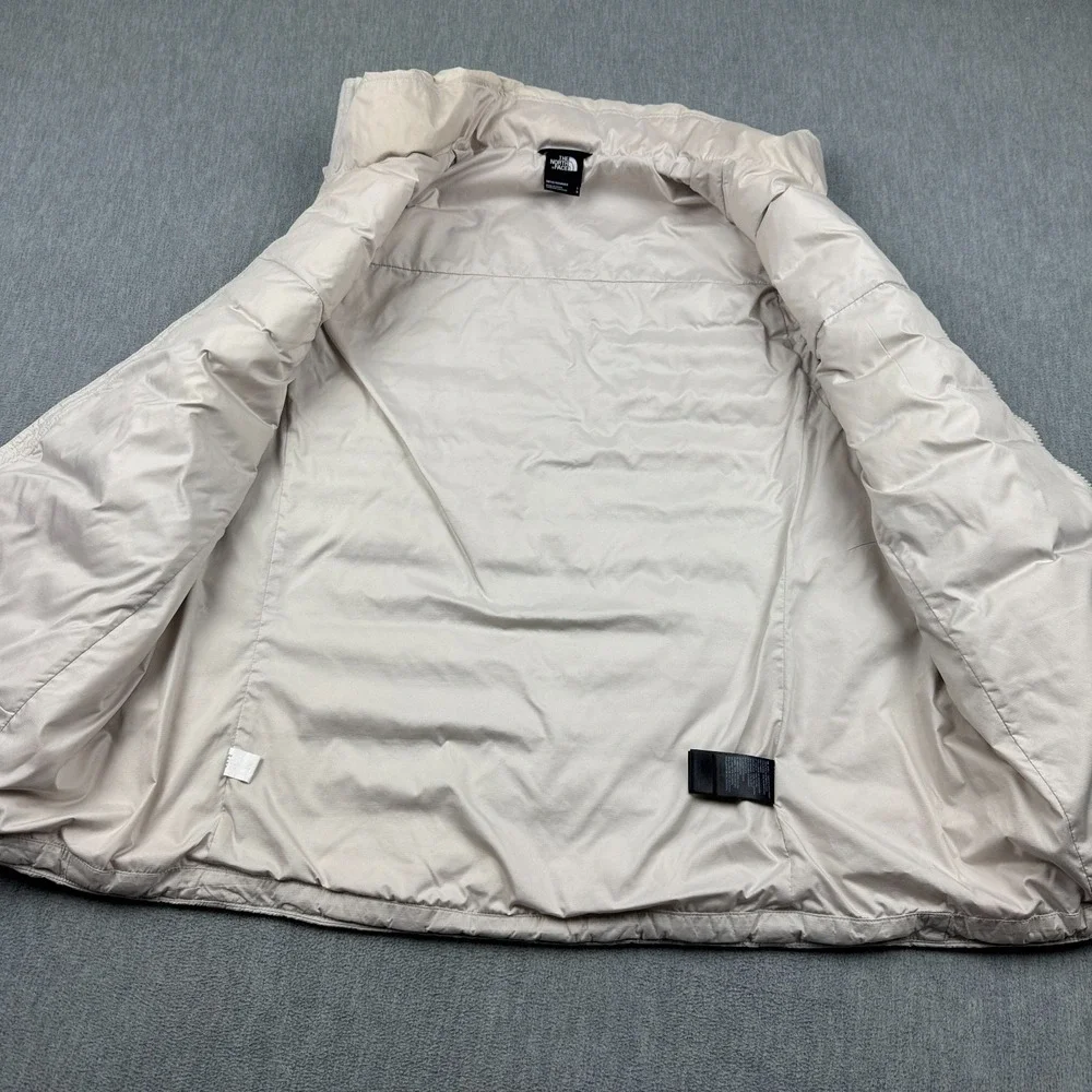 The North Face Vest Mens Large Beige Puffer 550‎ Goose Down Full Zip Quilted
